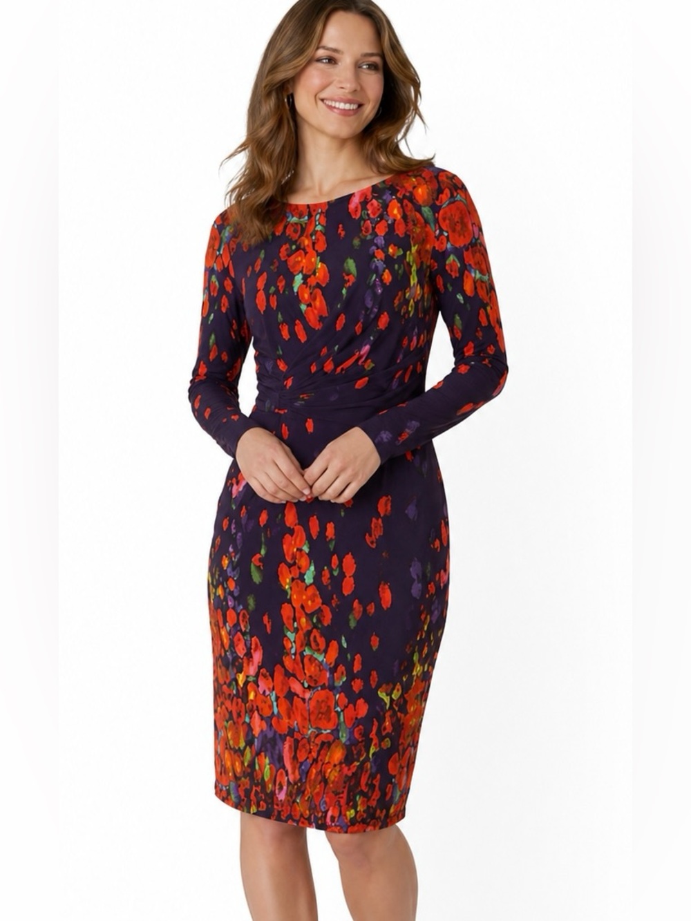David Meister Floral Sheath Dress Size 4 Garden Party‎ Cocktail